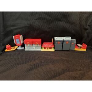 McDonald's Mini Happy Meal Toy Playset Lot Booth Table Grill Drink Station Tray